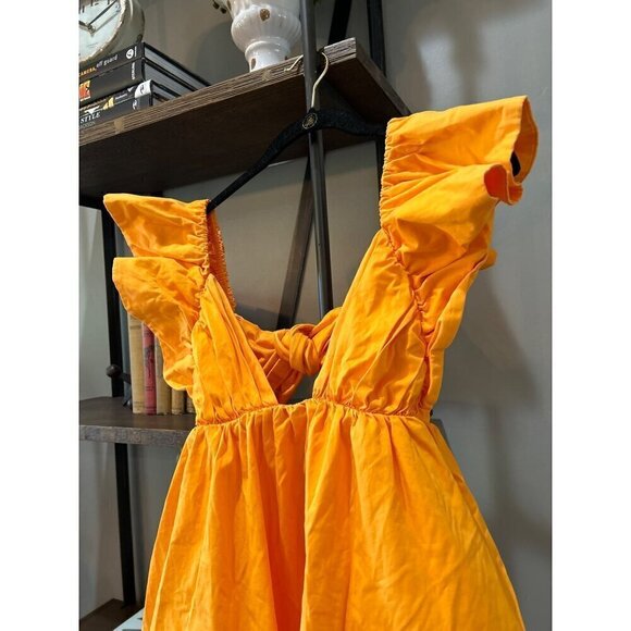 For Love & Lemons Clementine Mini Dress Orange Womens Size Medium - Picture 10 of 14
